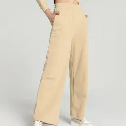 Puma Beige Cotton High Rise Sweat Pants-image-36