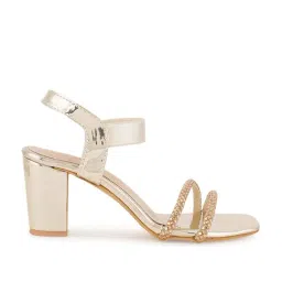 Scentra Women's Golden Ankle Strap Sandals-image-96