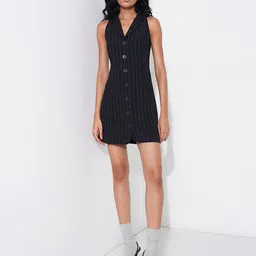 Honey by Pantaloons Women Striped Shirt Collar Shift Mini Dress image 5