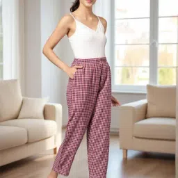 Kryptic Maroon & Light Green Cotton Relaxed Fit Printed Lounge Pants - Pack of 2 image 5