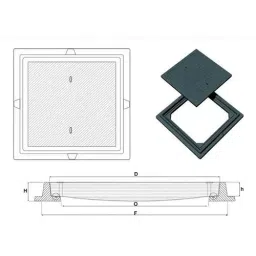 Dudhi Square FRP Tank Cover with Frame 5000 Kg (5 Ton) Load Capacity, WTS-450 image 4