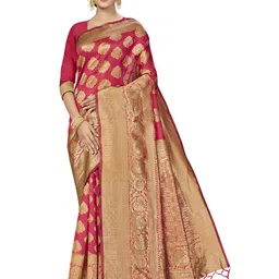 Maroosh Woven Design Zari Silk Blend Banarasi Saree-image-85