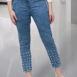 NEUNK Women Comfort Regular Fit Mid-Rise Heavy Fade Stretchable Jeans-picture-33