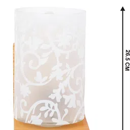 1ST TIME White & White Printed Wood Cylinder Shaped Wall Lamp image 4