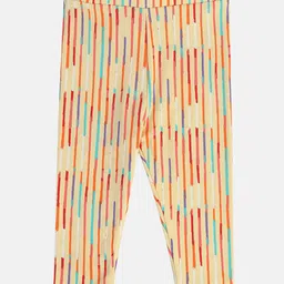MINI KLUB Cotton Abstract Printed Leggings - Peach-picture-28