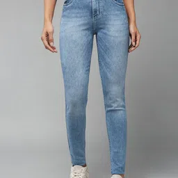 DOLCE CRUDO Women Slim Fit High-Rise Heavy Fade Stretchable Jeans-picture-34