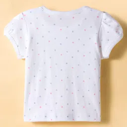 ToffyHouse Interlock Knit Frock & Half Sleeves Inner Tee With Polka Dot Print & Bunny Patch - Multicolor image 3