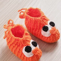 MayRa Knits Hand Knitted Pack Of 2 Animal Designed Booties - Pink & Orange image 4