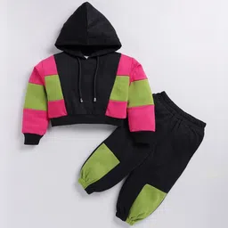 M'andy Girls Colourblocked Hooded Sweatshirt With Joggers-picture-19