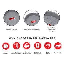 HAZEL Cake Mould Non-Stick Mold Heavy Gauge Round 1kg Aluminized Steel For Microwave Oven OTG Baking Pan Grey - 1500 ml image 4