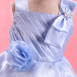 bluebell Blubell Knit Sleeveless Layered Frock with Floral Corsage & Bow Applique - Pink image 4