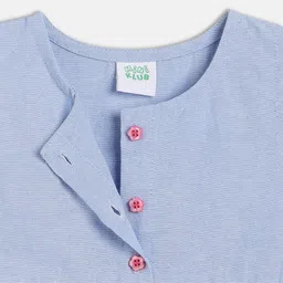 MINI KLUB Cotton Knit Sleeveless MK Text Patch Detailed Peplum Top - Light Blue image 5