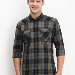 Allen Solly Men Custom Spread Collar Checked Cotton Casual Shirt image 1