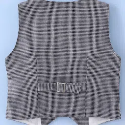 Mark & Mia Full Sleeves Party Suits With Yarn Dyed Checks Waist Coat & Bow Detailing - Black & White image 5