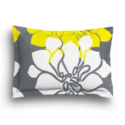 SEJ by Nisha Gupta Grey & Yellow Bed Sheet Sets image 3