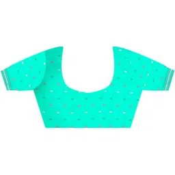 Elora Rama Green Woven Saree With Unstitched Blouse image 5