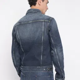 Guess Blue Cotton Regular Fit Solid Jacket image 2