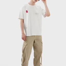 The Souled Store White Loose Fit Printed T-Shirt image 5