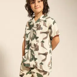 U.S. Polo Assn. Boys Cream Printed Shirt-image-2