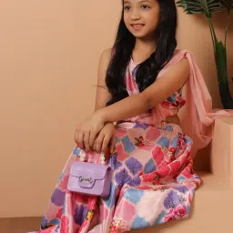 NEUDIS Kids Pink Floral Print Lehenga with Choli image 5