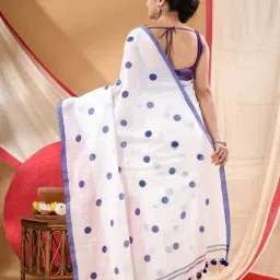 Desh Bidesh Blue Cotton Printed Saree Without Blouse Piece image 2