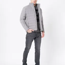 Red Tape Grey Regular Fit Quilted Jacket image 5