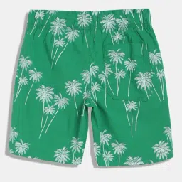 Tommy Hilfiger Kids Green Palm Printed Regular Fit Shorts image 2
