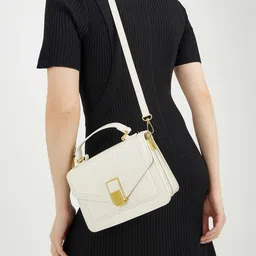 Styli Women Textured Baguette Satchel Bag-image-33
