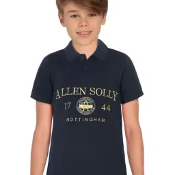 Allen Solly Junior Navy Cotton Printed Polo T-Shirt-picture-12