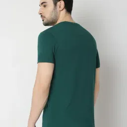 Underjeans By Spykar Green Cotton Printed T-Shirts image 2