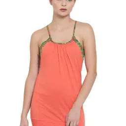 ALCIS Orange Scoop Neck Cotton Tank Top-image-22