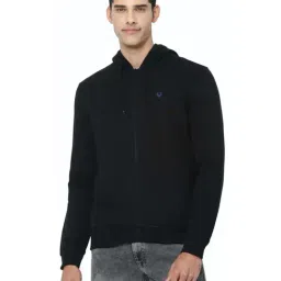 Allen Solly Black Cotton Regular Fit Hooded Sweatshirt-picture-42