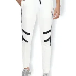 Van Heusen White Cotton Slim Fit Colour Block Joggers-picture-12
