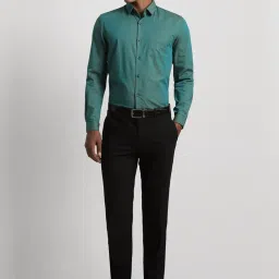 Peter England Green Slim Fit Shirt image 4