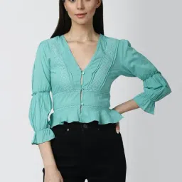 Forever 21 Blue Lace Crop Top-picture-38