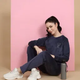 Sweet Dreams Blue Regular Fit Solid Tracksuit image 5