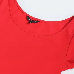 Tommy Hilfiger Deep Crimson Solid Flaired Fit Dresses image 5