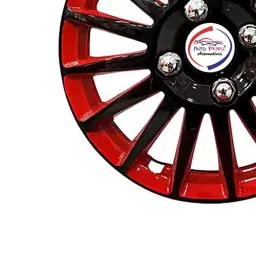 Auto Pearl Premium 35.56 cm (14 Inch) (4 Pcs) Black Red Press Type Hubcap Wheel Cover Replacements for Swift image 5