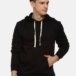 Campus Sutra Men Black Solid Hooded Sweatshirt-picture-41
