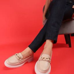 Truffle Collection Women's Beige Casual Loafers-picture-1