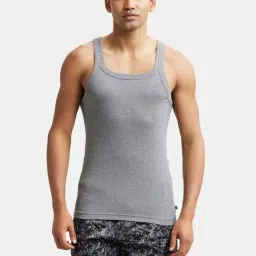 Jockey US26 Men's Super Combed Cotton Rib Square Neckline Gym Vest (Pack of 2) image 2