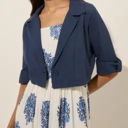 Bombay Paisley by Westside Off-White Floral Tiered Dress with Jacket image 4