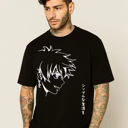 Be Crazy Men Graphic Printed Round Neck Cotton Oversized T-shirt-picture-25