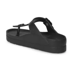 Truffle Collection Women's Black T-Strap Wedges image 5