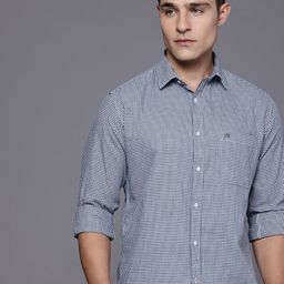 Raymond Pure Cotton Slim Fit Checked Casual Shirt-picture-12