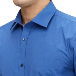 Park Avenue Blue Slim Fit Texture Shirt image 5