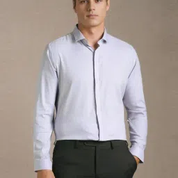 Louis Philippe Blue Cotton Slim Fit Texture Shirt-picture-42