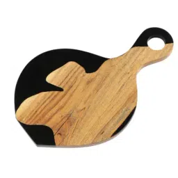 Wewood Black Epoxy Resin & Wood Handcrafted Cheese Board image 4