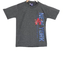 SWEET ANGEL Boys Charcoal Grey Printed Round Neck T-shirt-picture-32
