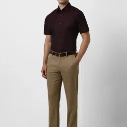 Van Heusen Maroon Cotton Regular Fit Shirt image 5